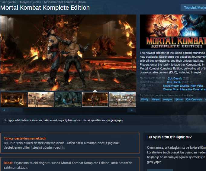 Mortal Kombat Komplete Edition'ın Satışı Durduruldu!