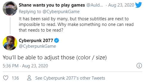 Cyberpunk 2077'de Altyazıların Boyutunu ve Rengini Ayarlayabileceksiniz