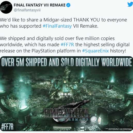 Final Fantasy 7 Remake Satışları 5 Milyon Kopyayı Geçti