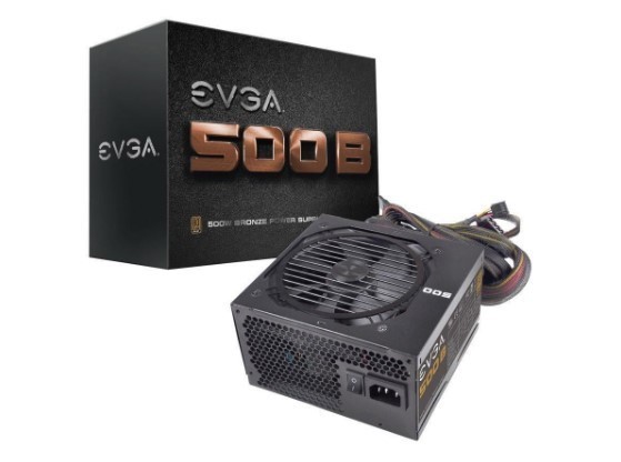 PSU: EVGA 500 B1, 80+ Bronze 500W PSU