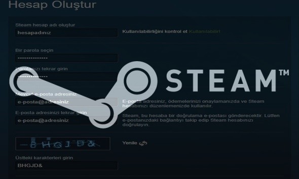 Steam Hesabı Açma
