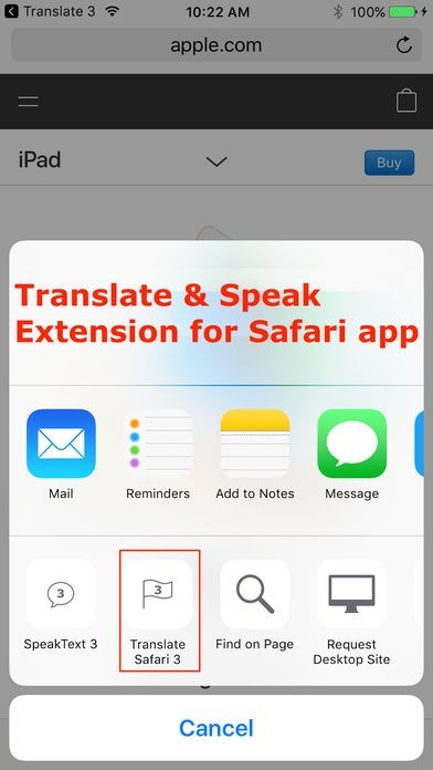 6. Translate 3 for Safari