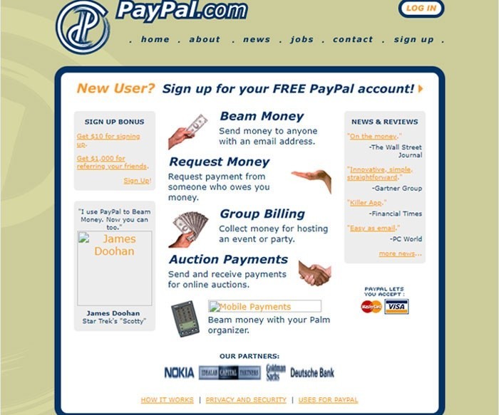 13. PAYPAL -  Online ödeme sistemleri hizmeti (1998)