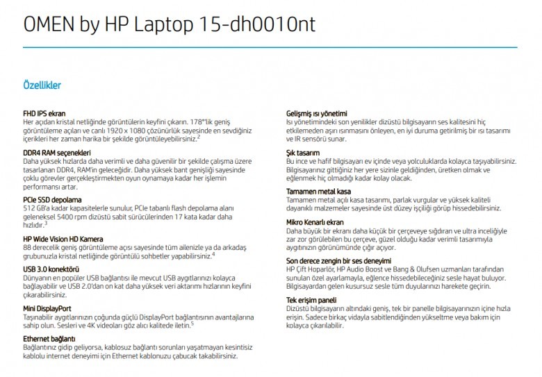 İşte Karşınızda OMEN 15 HP Laptop 15-dh0010nt